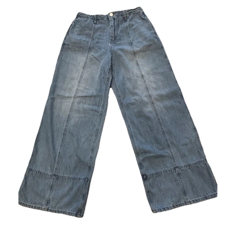 Ban.jara Barrel Leg Jeans Women 11 Stretch Waist Slit Pockets High Rise